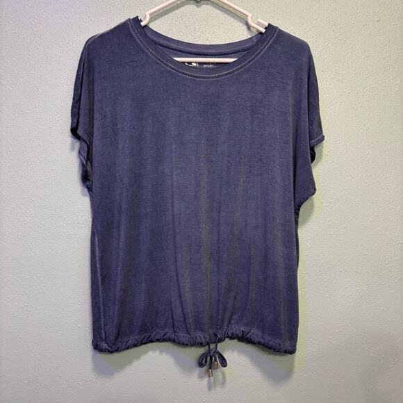 Cable & Gauge Tops - Cable & Gauge Sport Women’s Faded Blue Relaxed Tie Front Tee Size M